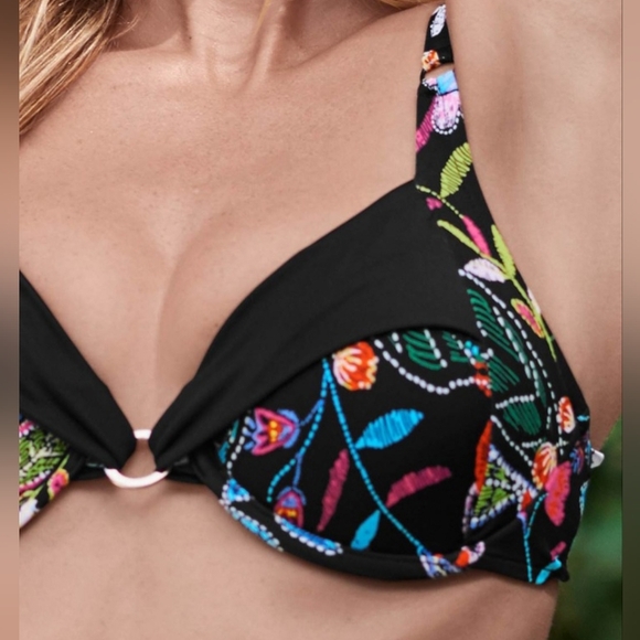 VENUS Midnight Elegance Sally Underwire Ring Bikini Top, size 32DD/34D/36C - Picture 5 of 13